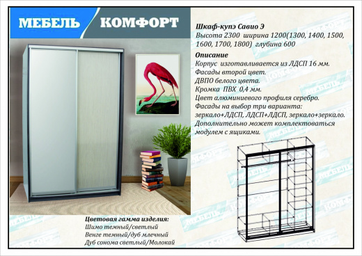 Шкаф-купе Савио 1500